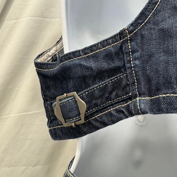 Heritage 1981 Y2K Grunge Denim Vest Dark Wash Cropped Button Front Women's Small - Picture 7 of 8